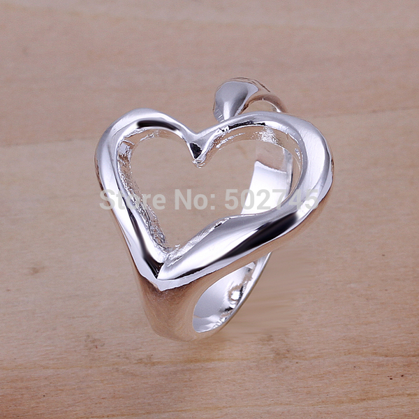 Promotion 2015 new arrived 925 sterling silver open heart rings for women fine jewelry wholesale promotion