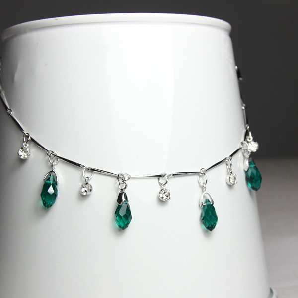 Retail-Wholesale-Silver-colorful-crystal-foot-anklet-bracelet-with ...