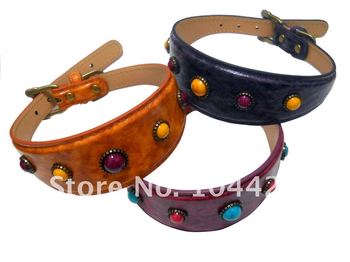 Free shipping antique leather dog collar,6colour.