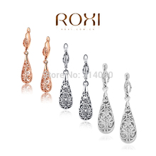 18KGP-E016 free shipping,18k gold drop earrings,Australian crystal,Nickle free antiallergic wholesale fashion jewelry earrings