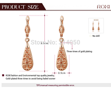 ROXI Sale rose gold drop earrings Nickle free antiallergic fashion jewelry earrings Hollow out elegant 3
