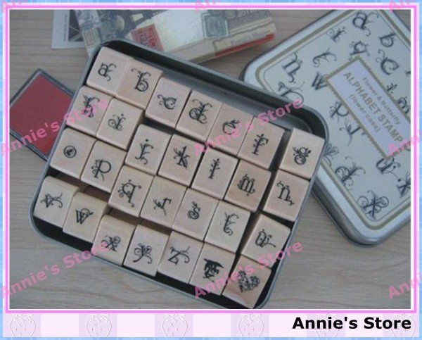 set Creative letters and numbers stamp gift box/wooden stamp/wooden 