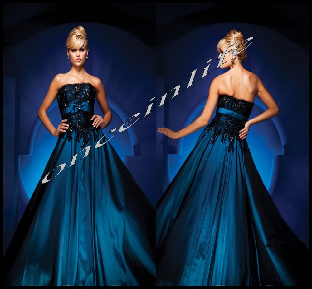 Black And Blue Prom Dress
