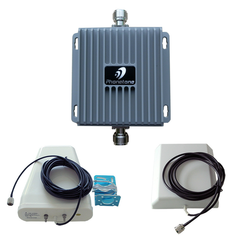 Cell Phone Signal Booster Repeater Amplifier 3G 850 1900 MHz Dual Band 65dB Complete Kit