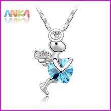 Wholesale Fashion 18KRGP God Of Love Necklace/Austria crystal Angel Crystal Jewelry/Cupid Pendant Necklace/FreeShipping#82700