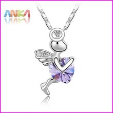 Colares Femininos Fashion 18krgp God Of Love Necklace austria Crystal Angel Jewelry cupid Pendant Necklace freeshipping