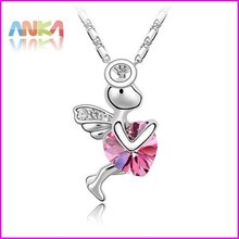 Colares Femininos Fashion 18krgp God Of Love Necklace austria Crystal Angel Jewelry cupid Pendant Necklace freeshipping