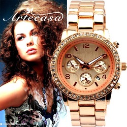 Free Shipping,Fashion Steel Diamond Famous Branded Wrist watch for Men and Women&Ladies Gift Watches With Date Calendar(China (Mainland))