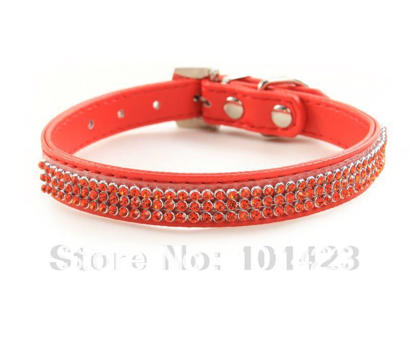 Luxury-Red-rhinestone-leather-dog-collars-with-crystal-buckles-Free ... Luxury-Red-rhinestone-leather-dog-collars-with-crystal-buckles-Free ...