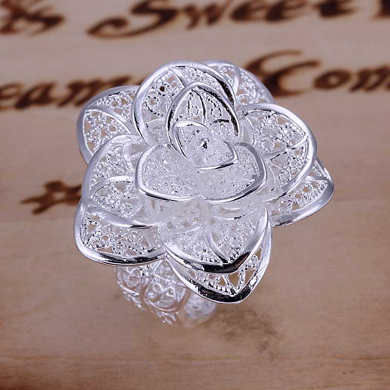 Free-shipping-925-sterling-silver-jewelry-ring-fine-nice-flower-ring ...