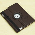 High Quality PU Leather Stand Case for ipad 2 / 3 with wake up and sleep model 360 Degrees Rotating leather back cover for ipad3