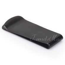 High Quality Black Silver 16 23mm Wide Style MENS Boys Cash Holder Stainless Steel MONEY CLIP