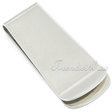 High Quality Black Silver 16 23mm Wide Style MENS Boys Cash Holder Stainless Steel MONEY CLIP