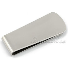 High Quality Black Silver 16 23mm Wide Style MENS Boys Cash Holder Stainless Steel MONEY CLIP