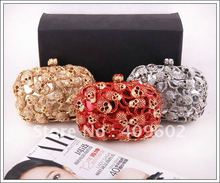Free shipping! Quality, diamond skull evening bag, dress bag, women handbag, day clutch bag with chanin, 3 colors, wholesale