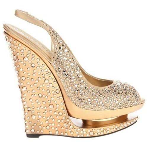 com : Buy Designer diamond wedges shoes,ladies crystal peep toe shoes ...