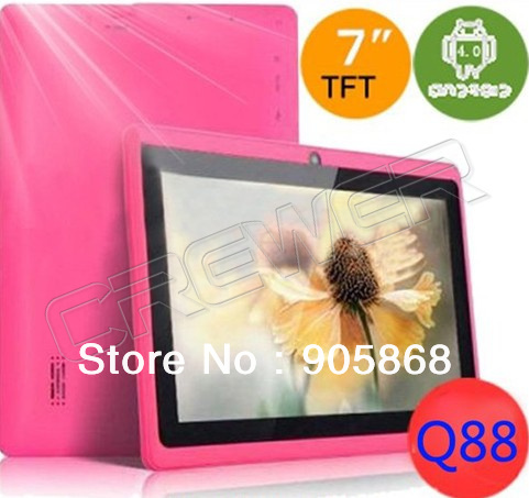 NEW 7 inch android 4 0 Capacitive Screen 512M 8GB 4GB Camera WIFI Q88 allwinner a13