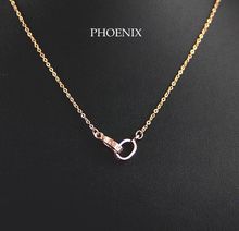 14K Gold Rose Gold Plated Double Rings Pendants Necklace Jewellery ,Free Shipping, Min Order $15