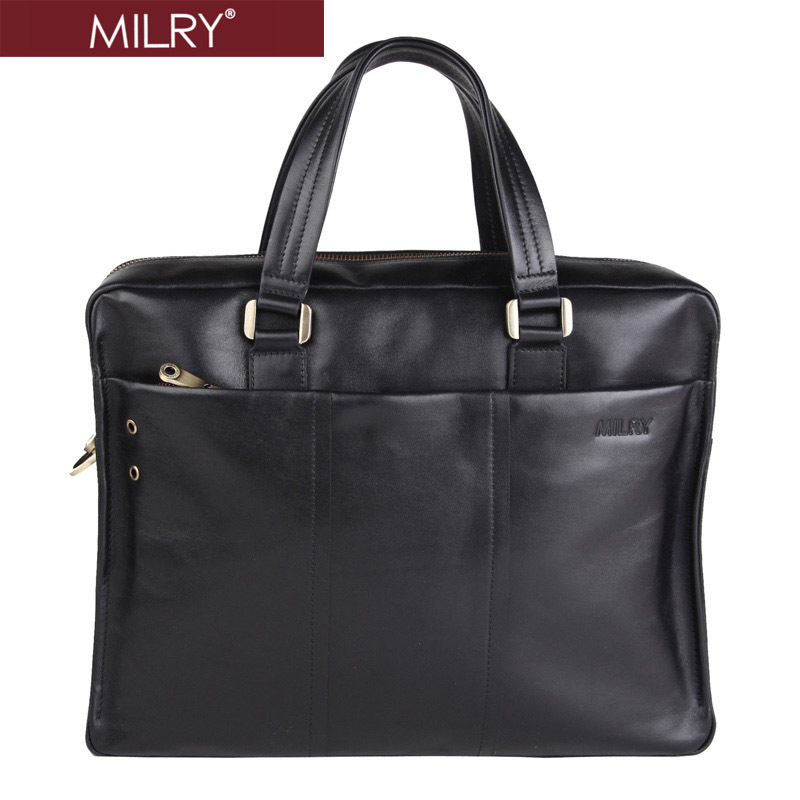 Italian Designer Brand MILRY 100% Genuine leather briefcase Handbags ...