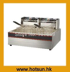 Hot Sale 1 Tank 2 Baskets Stainless Steel Electric Potato Fryer Immersion(China (Mainland))
