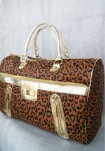 2012    New  Yellow golden handle leopard bag  weekend package