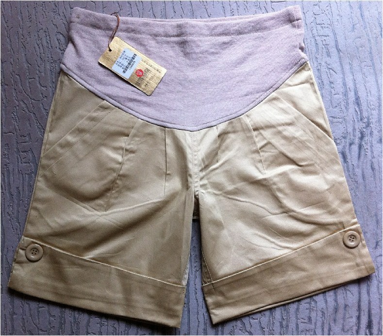 summer maternity shorts for pregnant short trousers, sale maternity pants/trousers home wear,Black/Khaki, free shipping(China (Mainland))