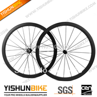 New! YS-CC2-44T 44mm tubular carbon wheelset, 3K/UD, matt/gloss. basalt brake surface