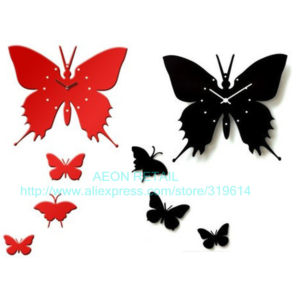 Butterfly Wall Clock Home Decor Art Design Modern Style Colors Butterfly Wall Clock Home Decor Art Design Modern Style Colors