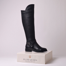 New 2014 Women Genuine Leather Boots Fashion Winter Boots For Woman Shoes Motorcycle Boots Brand Black