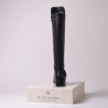 New 2014 Women Genuine Leather Boots Fashion Winter Boots For Woman Shoes Motorcycle Boots Brand Black