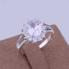 Free Shipping 925 Sterling Silver Jewelry Ring Fine Fashion Silver Plated Zircon Women Men Finger Ring