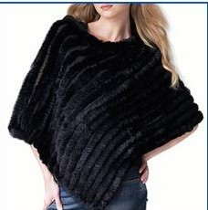 QD0645 2012 rabbit fur shawl women poncho different colors hot style best selling retail wholesales(China (Mainland))