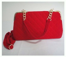 newest designer handbag material velvet size 34 x 21cm 5 different colors red Two function Shoulder