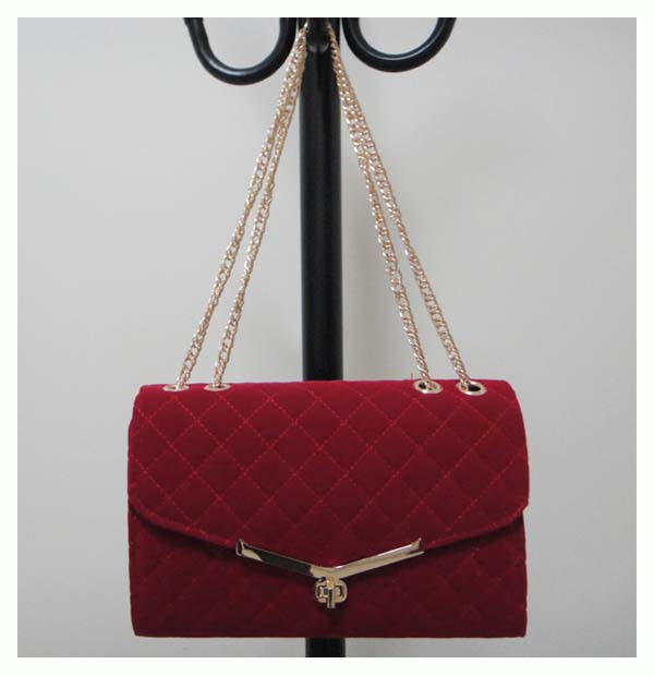 new stylish handbag material velvet Size 30 x 18cm seven different colors red two function Free