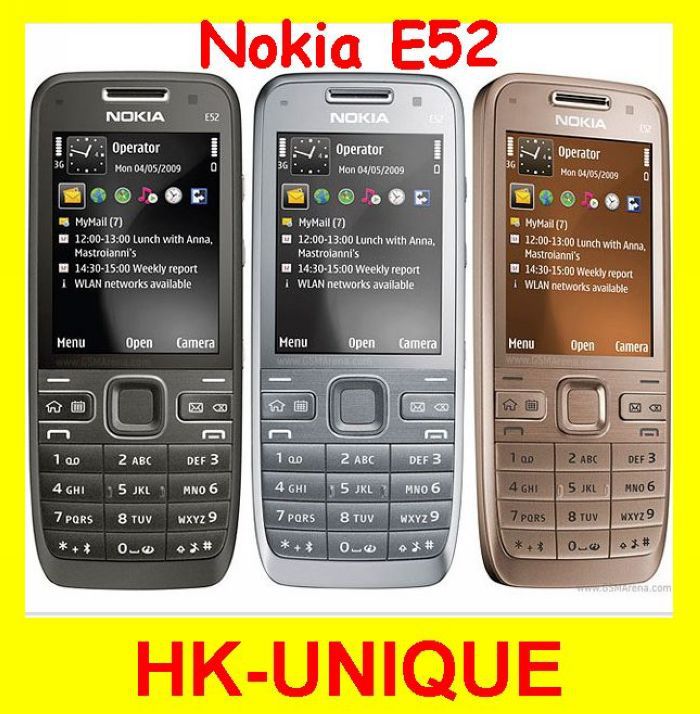 Original Unlocked Nokia E52 WIFI GPS 3G network Russian keyboard Russian language Mobile Phone free shipping