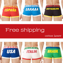 Free shipping Male sexy panties  boxer lycra material breathable 100% male cotton panties trunk