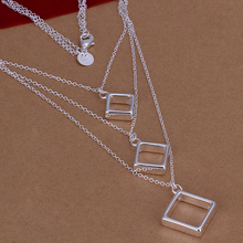 factory price Wholesale High Quality Fashion Jewelry Necklace 925 sterling Silver square chain