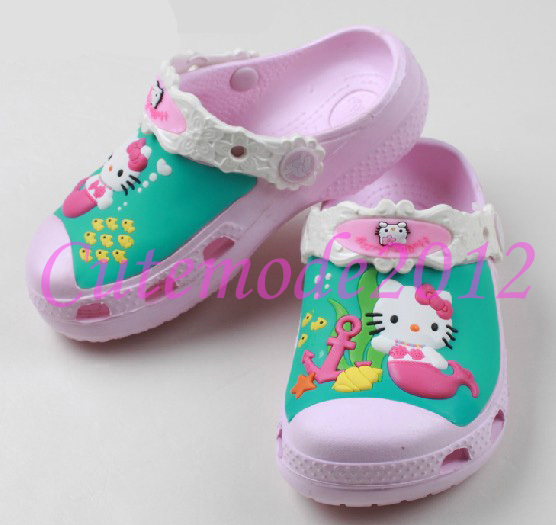 2013 New Arrivals Hello Kitty Clog Girls Garden Sandal Shoes (Item No.TX312)(China (Mainland))