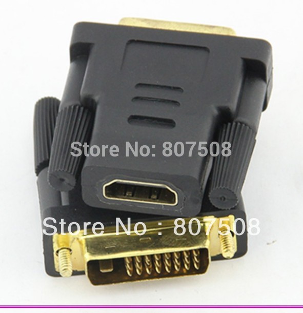 Free shipping (20pcs/lot) DVI 24+1 Male To HDMI Female Gold Converter Adapter HDMI 19Pin Female to DVI 24+1 Pin Male adapter(China (Mainland))