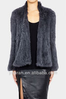 Free shipping YR-421 2013 New Euro Style Top Quality Genuine Rabbit Knitted Fur Coat