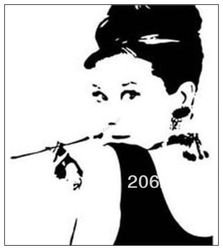 Free Shipping-Audrey Hepburn Breakfast at Tiffany's Silhouette Decoration Wall Decal Sticker Black - Size 23.3" H x 19.3" W(China (Mainland))