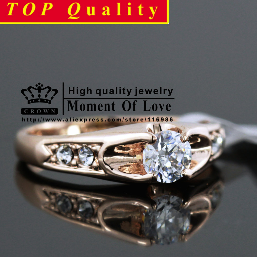 FREE SHIPPING 1PCS 18K Real Rose Gold Plated italina Mounting 0 5 ct Zirconia Diamond fashion