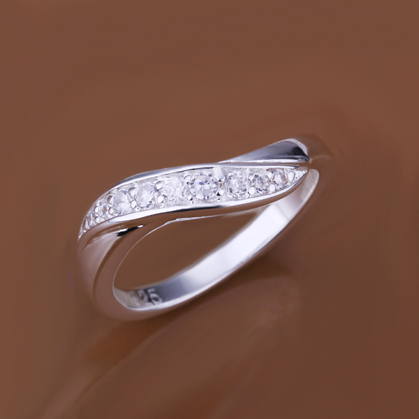Free Shipping 925 Sterling Silver Jewelry Ring Fine Fashion Silver Plated Zircon Women Men Finger Ring