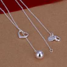 wholesale 2014 New Fashion 925 Sterling Silver Chain Love Lob Necklaces Pendants For Women Men jewelry