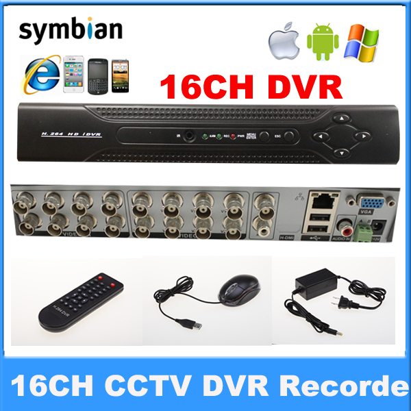 16 channel dvr Recorder H 264 network DVR Surveillance Security cctv dvr Support iPhone Android Smartphone