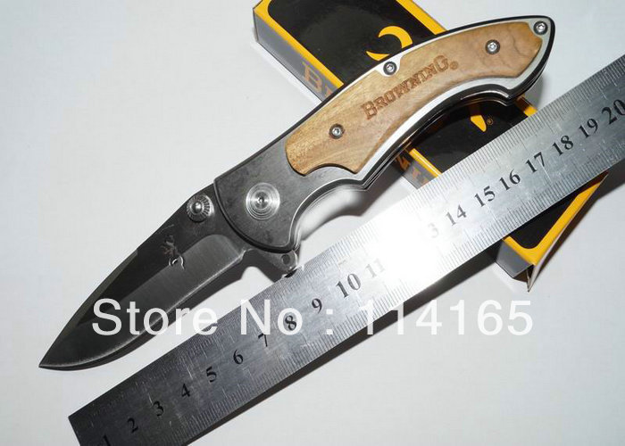 Small Sized Version OEM Browning 337 Outdoor Knife Wood Handle Pocket Folding knife Free shipping