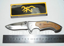 Small Sized Version OEM Browning 337 Outdoor Knife Wood Handle Pocket Folding knife Free shipping