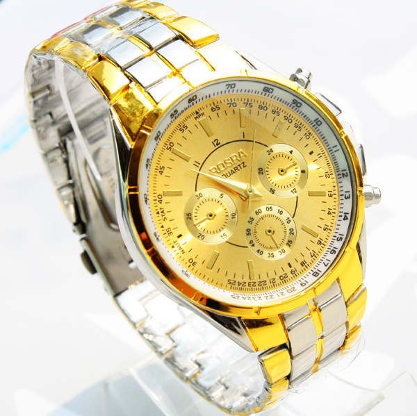 2015 new watch Wholesale 18k gold plated quartz wrist watch men luxury brand Rosra jewelry high