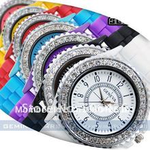 Free Shipping 2013 new Hot Selling 10pcs lot wholesale Geneva Watches 100 Silicone Strap Jewelry Quartz