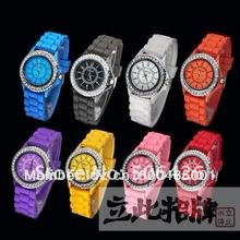 Free Shipping 2013 new Hot Selling 10pcs lot wholesale Geneva Watches 100 Silicone Strap Jewelry Quartz